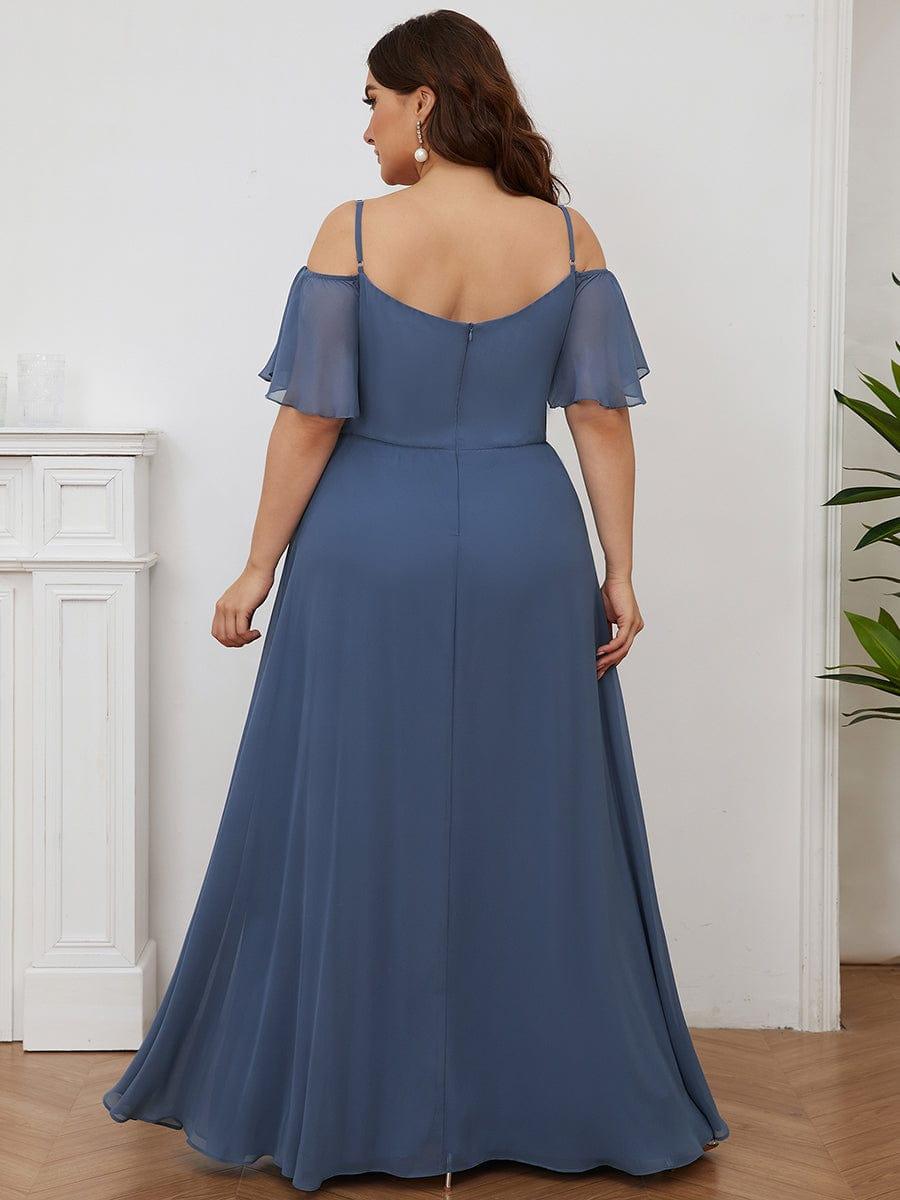 pretty REYA|Plus Size Cold Shoulder Formal Bridesmaid Dress with Side Slit