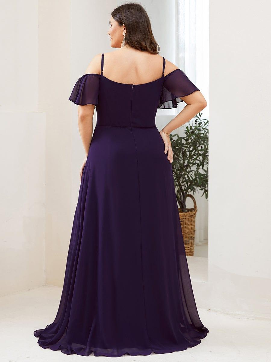 pretty REYA|Plus Size Cold Shoulder Formal Bridesmaid Dress with Side Slit