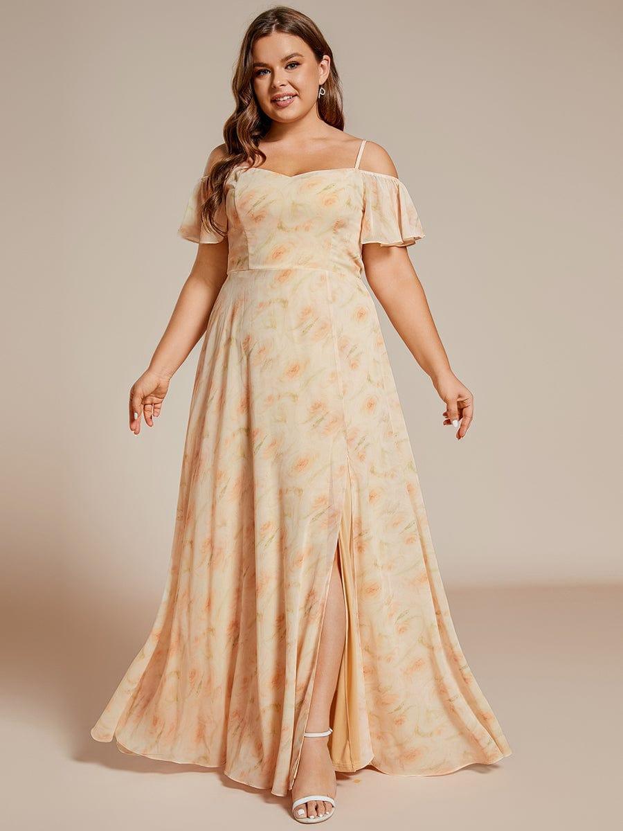 pretty REYA|Plus Size Cold Shoulder Formal Bridesmaid Dress with Side Slit