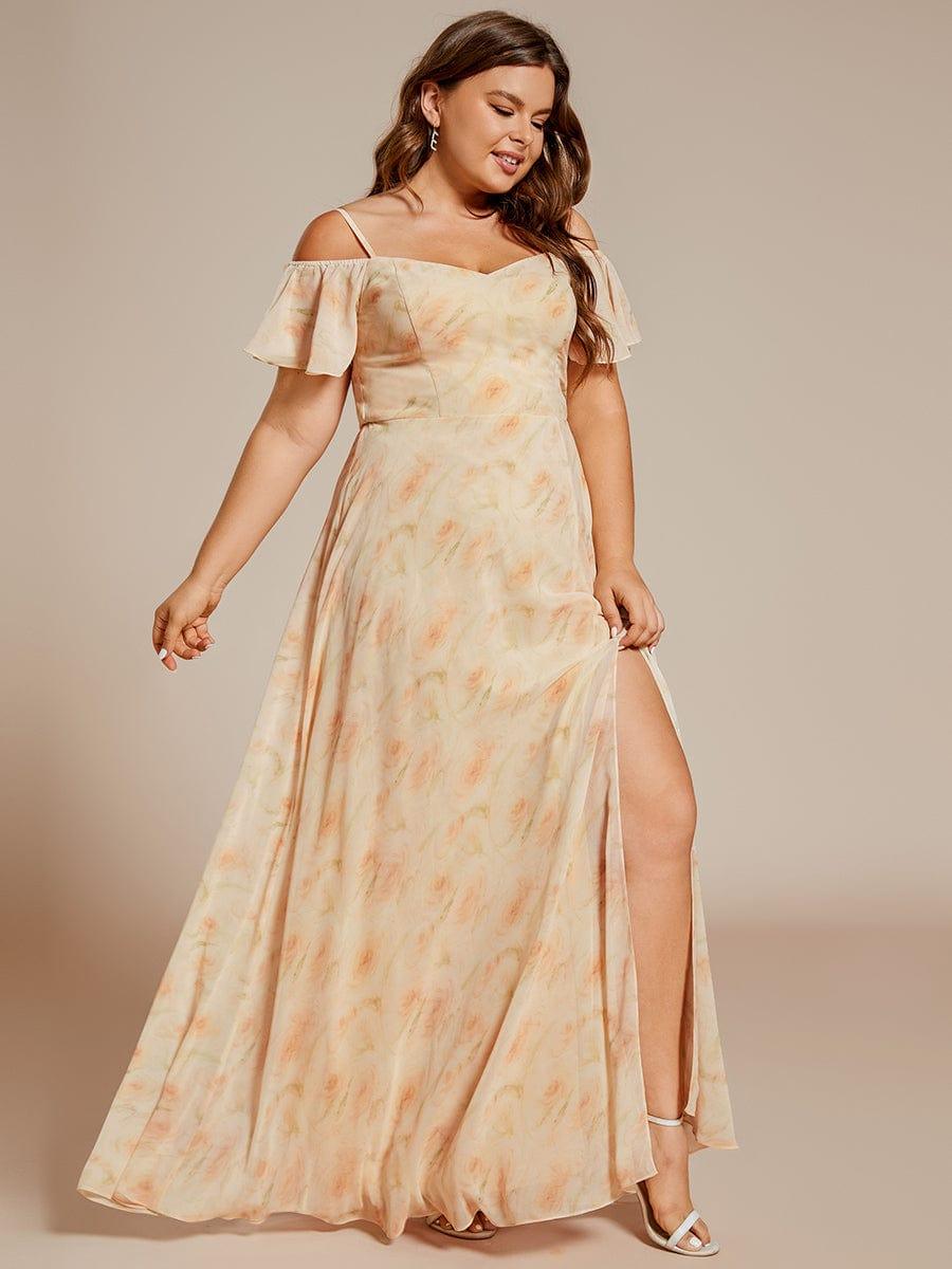 pretty REYA|Plus Size Cold Shoulder Formal Bridesmaid Dress with Side Slit