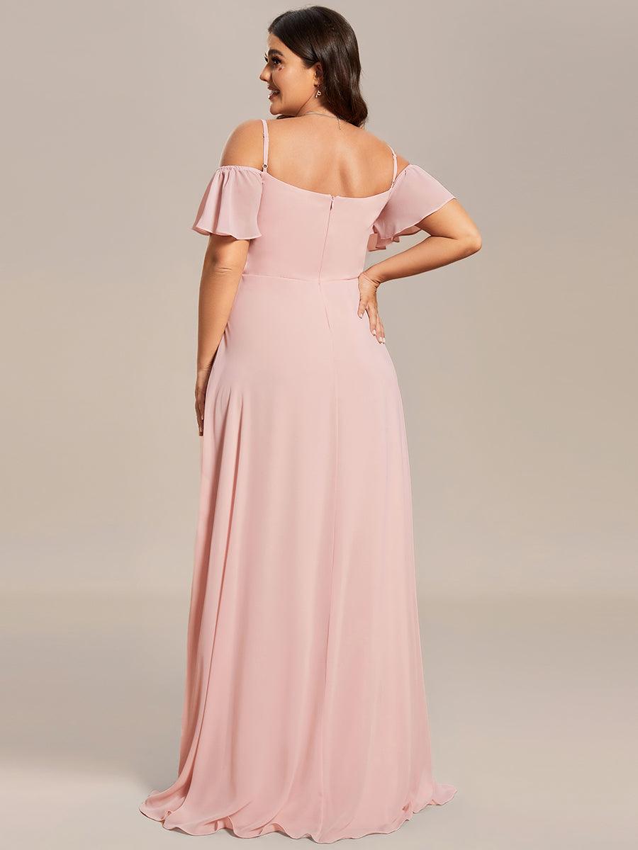 pretty REYA|Plus Size Cold Shoulder Formal Bridesmaid Dress with Side Slit