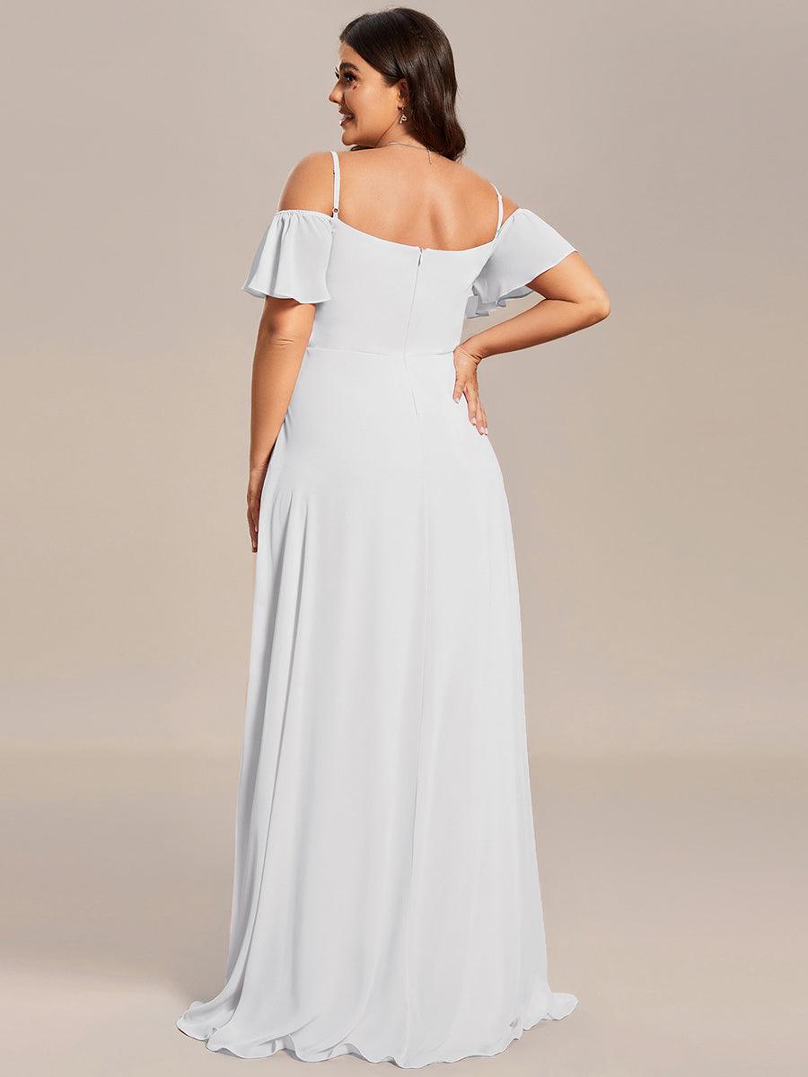pretty REYA|Plus Size Cold Shoulder Formal Bridesmaid Dress with Side Slit