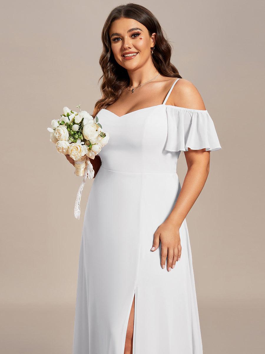 pretty REYA|Plus Size Cold Shoulder Formal Bridesmaid Dress with Side Slit