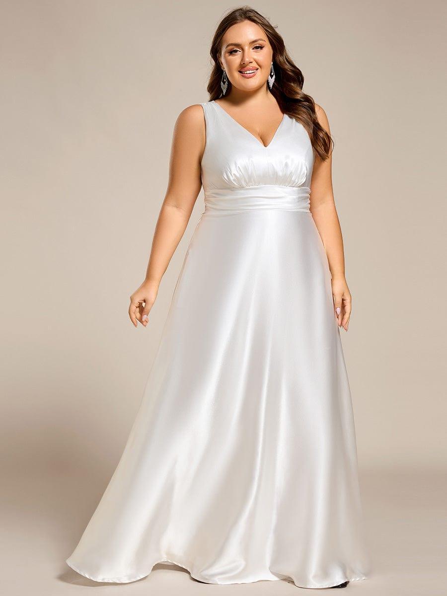 pretty INDY|Plus Size Satin Maxi Formal Dress with Pockets