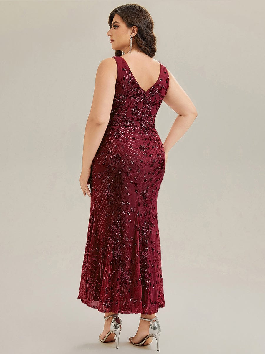 pretty JUNIPER| Plus Size Knotted Sequin Formal Evening Dress