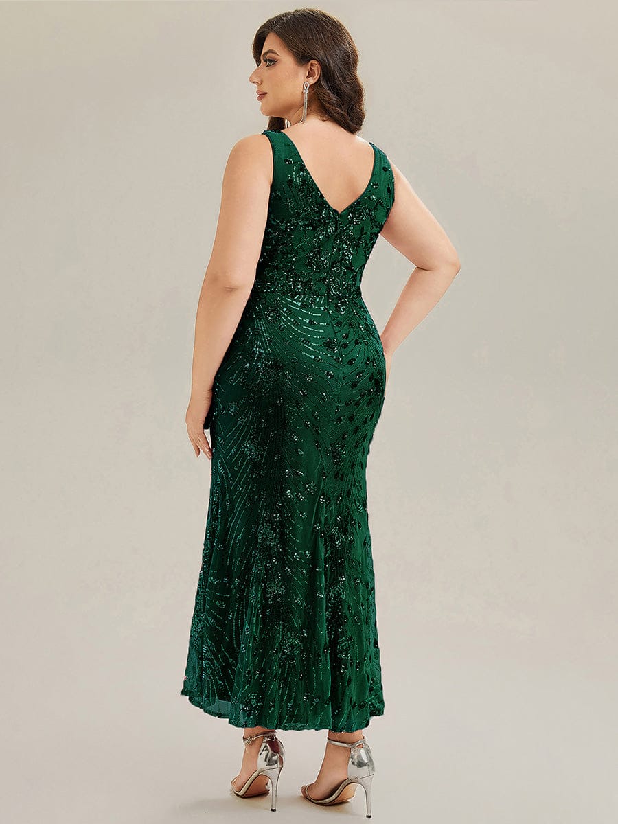 pretty JUNIPER| Plus Size Knotted Sequin Formal Evening Dress