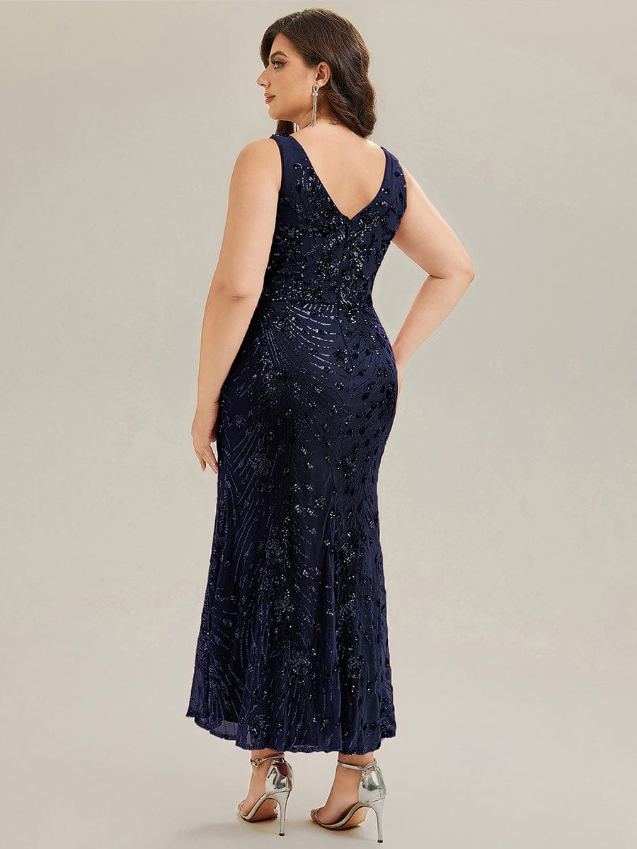 pretty JUNIPER| Plus Size Knotted Sequin Formal Evening Dress