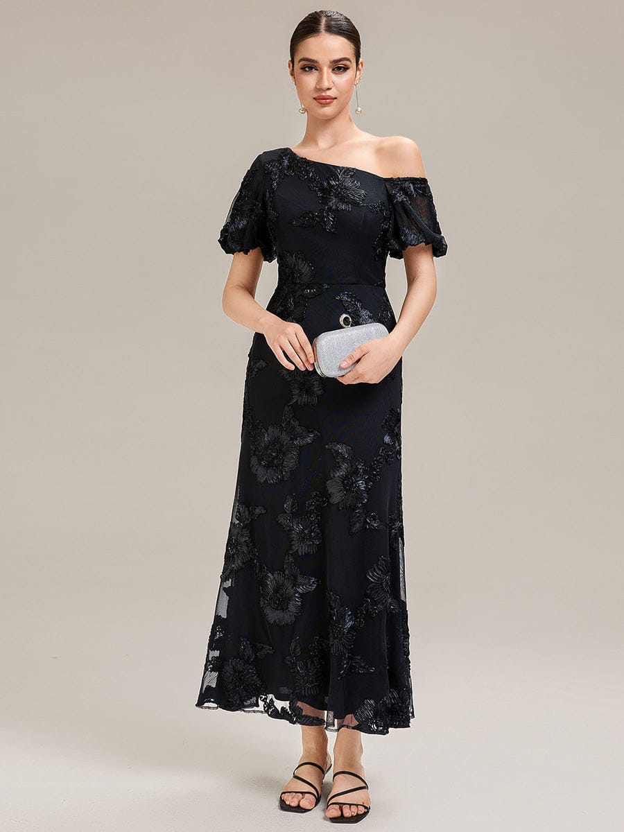 Mesh Embroidered Mermaid Evening Dress