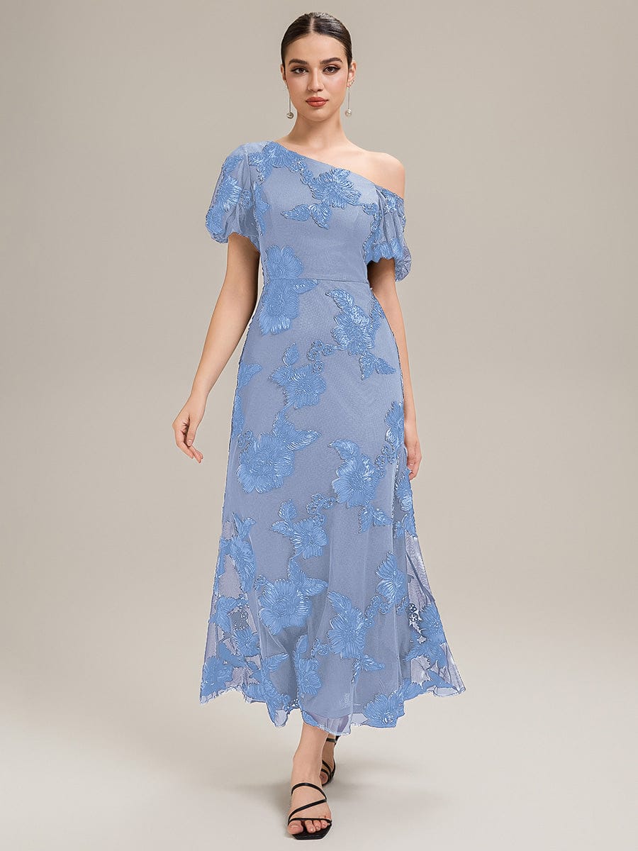 Mesh Embroidered Mermaid Evening Dress