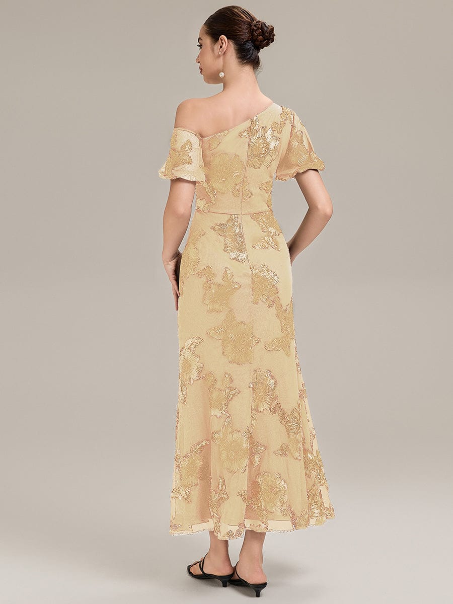 Mesh Embroidered Mermaid Evening Dress