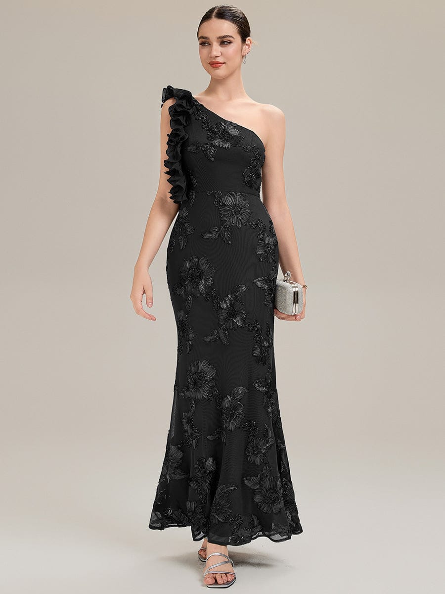 Jacquard Knit Sleeveless Evening Dress