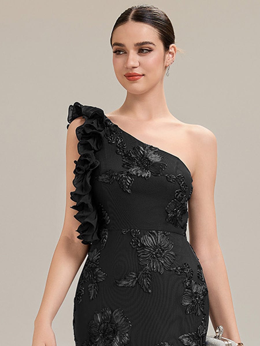 Jacquard Knit Sleeveless Evening Dress