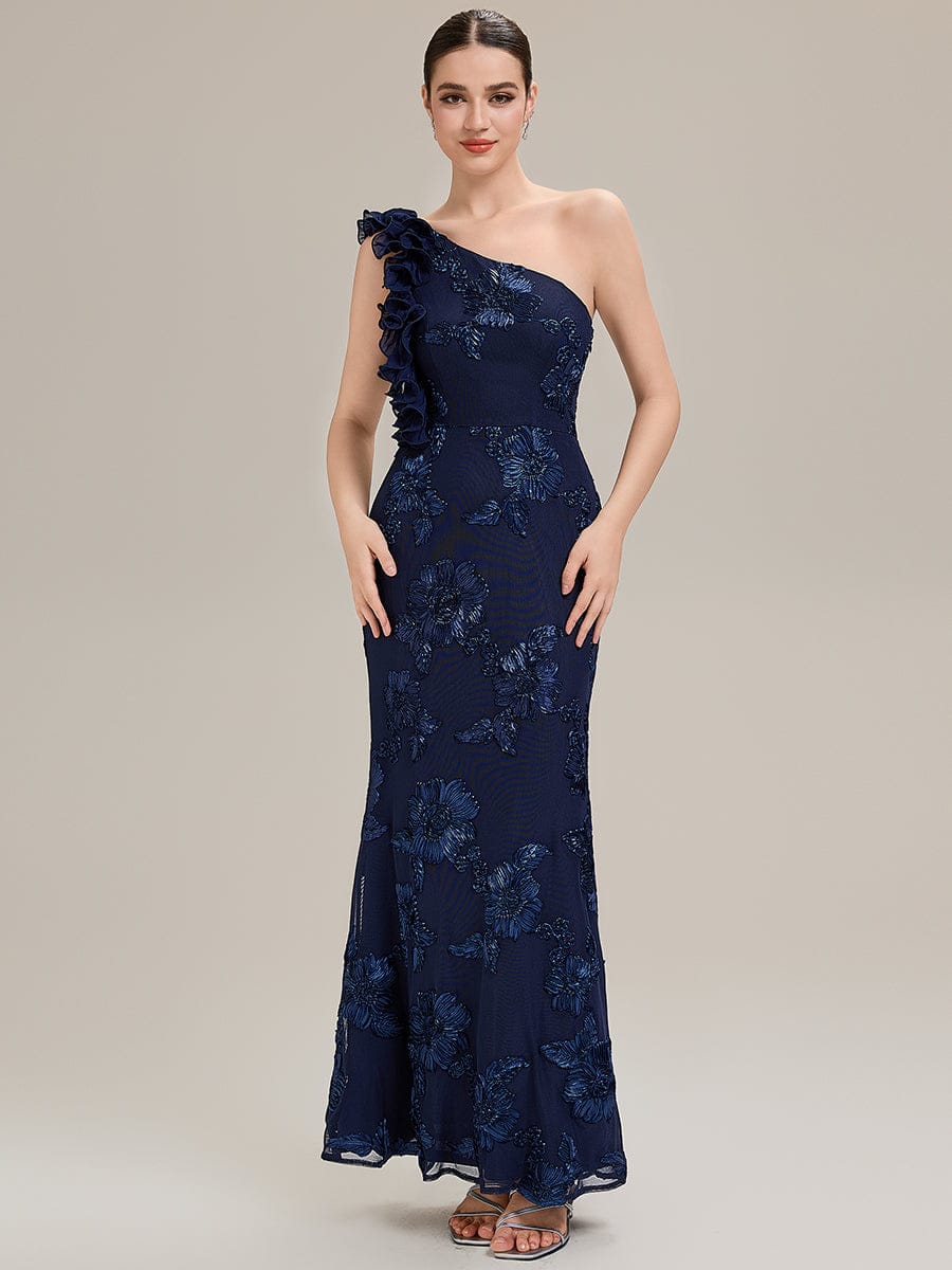 Jacquard Knit Sleeveless Evening Dress