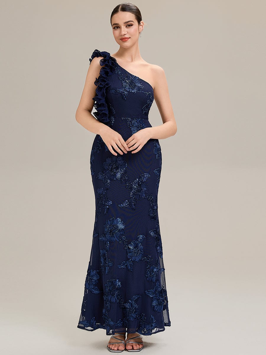 Jacquard Knit Sleeveless Evening Dress