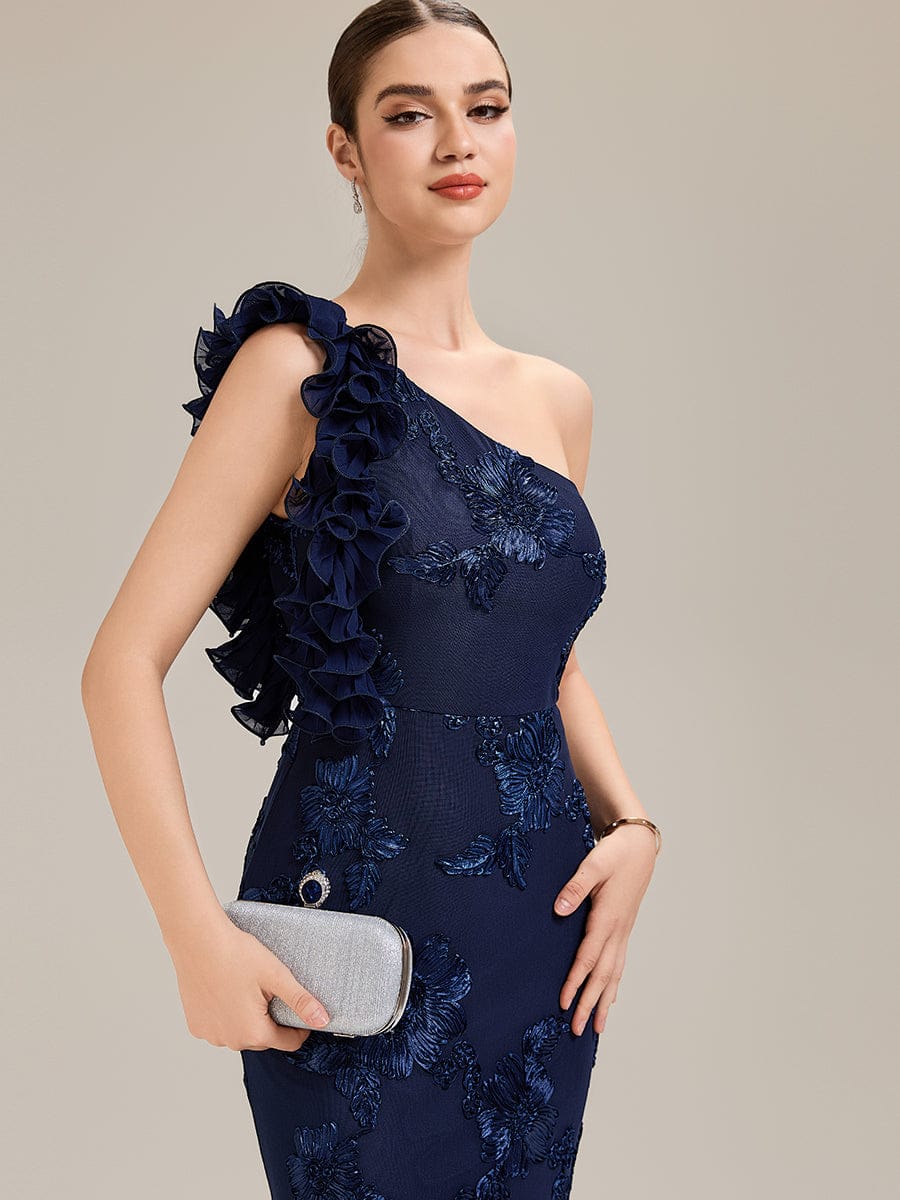 Jacquard Knit Sleeveless Evening Dress