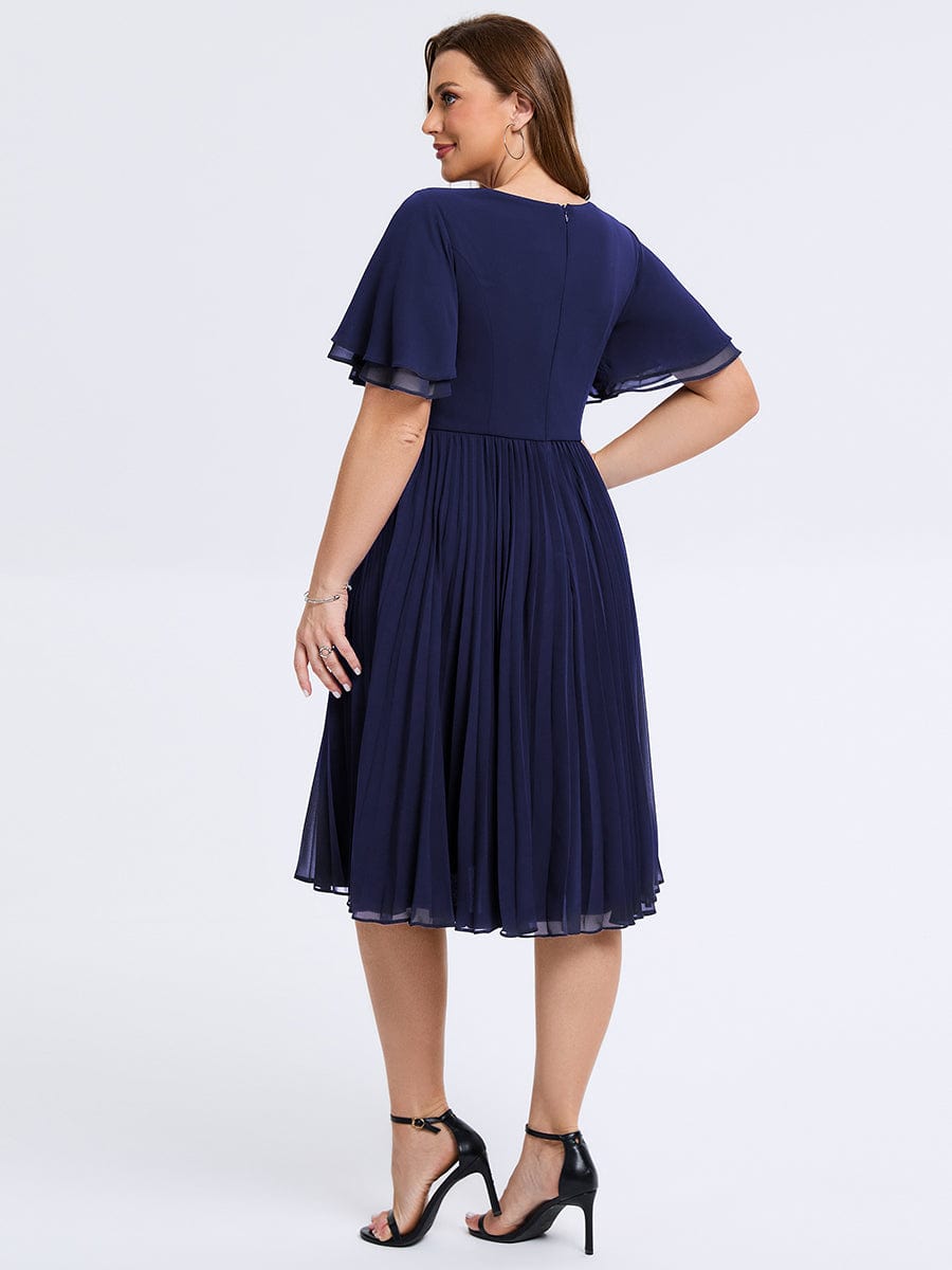 pretty TALIENNE|Plus Size Pleated Chiffon Wedding Guest Dress