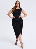 pretty DAPHARA|Plus Size Slit Bodycon Wedding Guest Dress