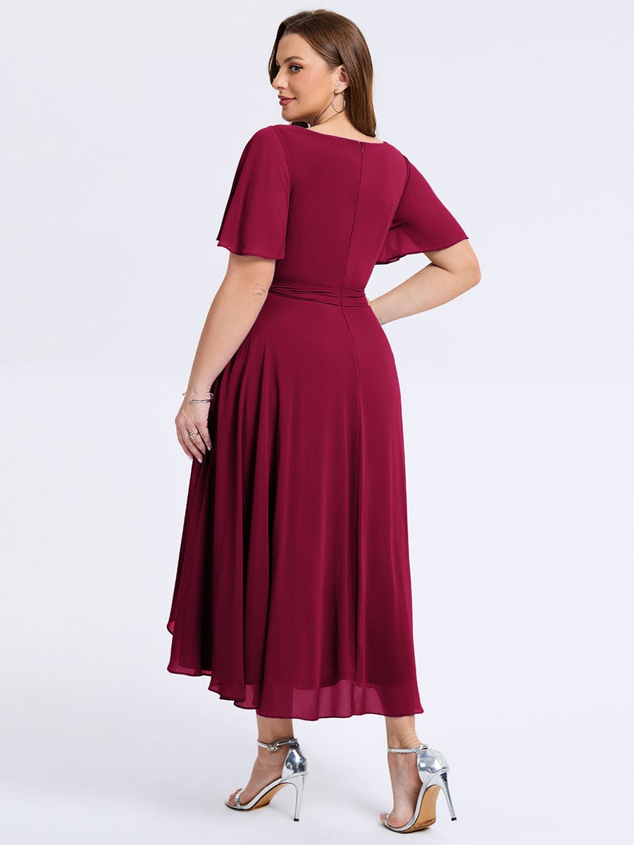 pretty MARISELLE|Plus Size Tie Knot Chiffon Wedding Guest Dress