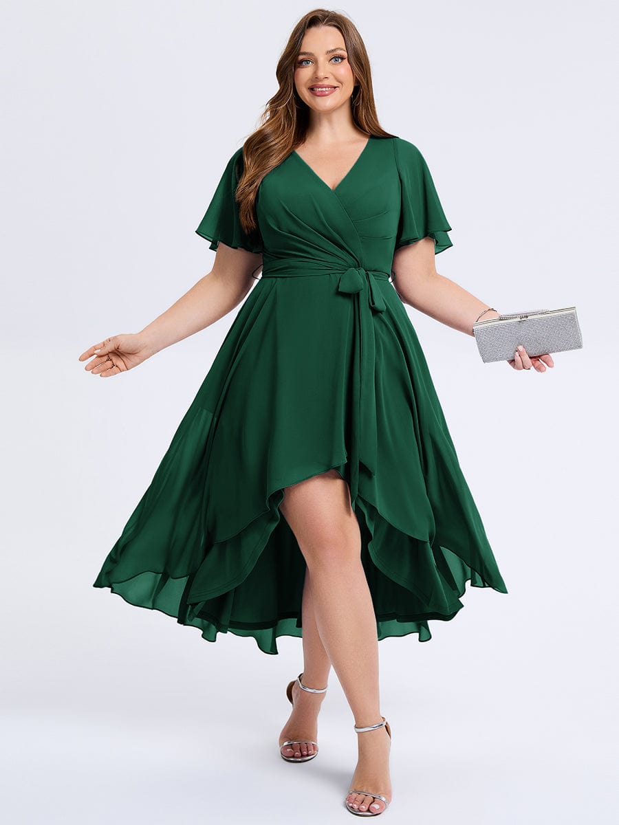 pretty MARISELLE|Plus Size Tie Knot Chiffon Wedding Guest Dress