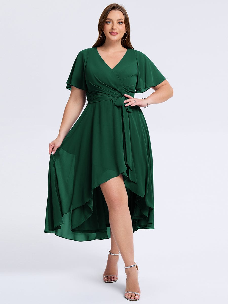 pretty MARISELLE|Plus Size Tie Knot Chiffon Wedding Guest Dress