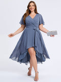 pretty MARISELLE|Plus Size Tie Knot Chiffon Wedding Guest Dress