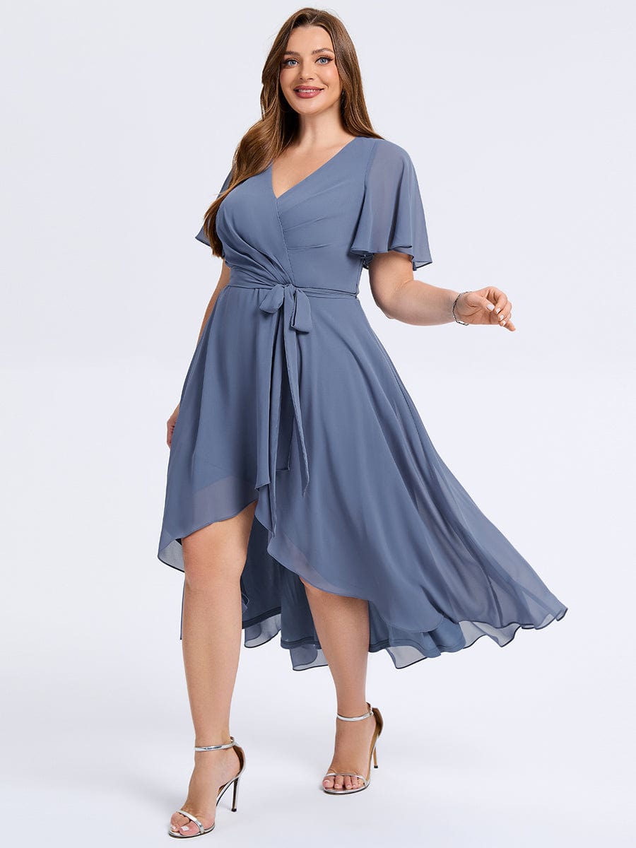 pretty MARISELLE|Plus Size Tie Knot Chiffon Wedding Guest Dress