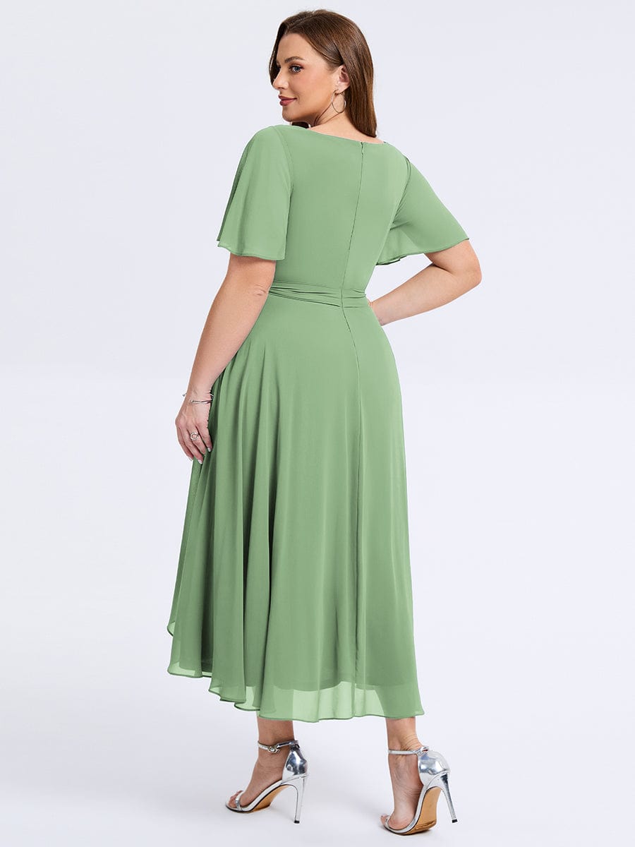 pretty MARISELLE|Plus Size Tie Knot Chiffon Wedding Guest Dress