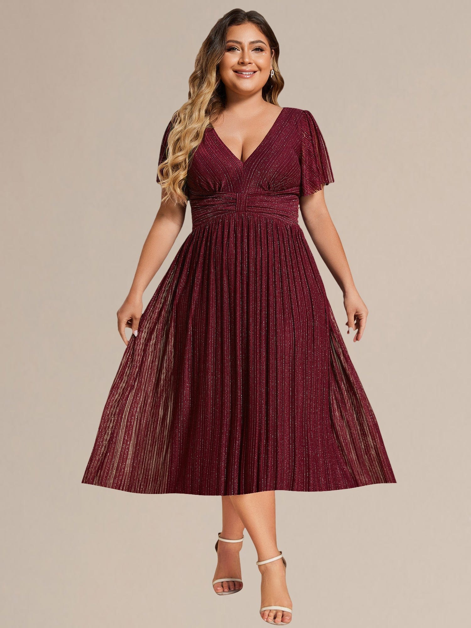 pretty QUINN|Plus size Glittery Formal Evening Dress