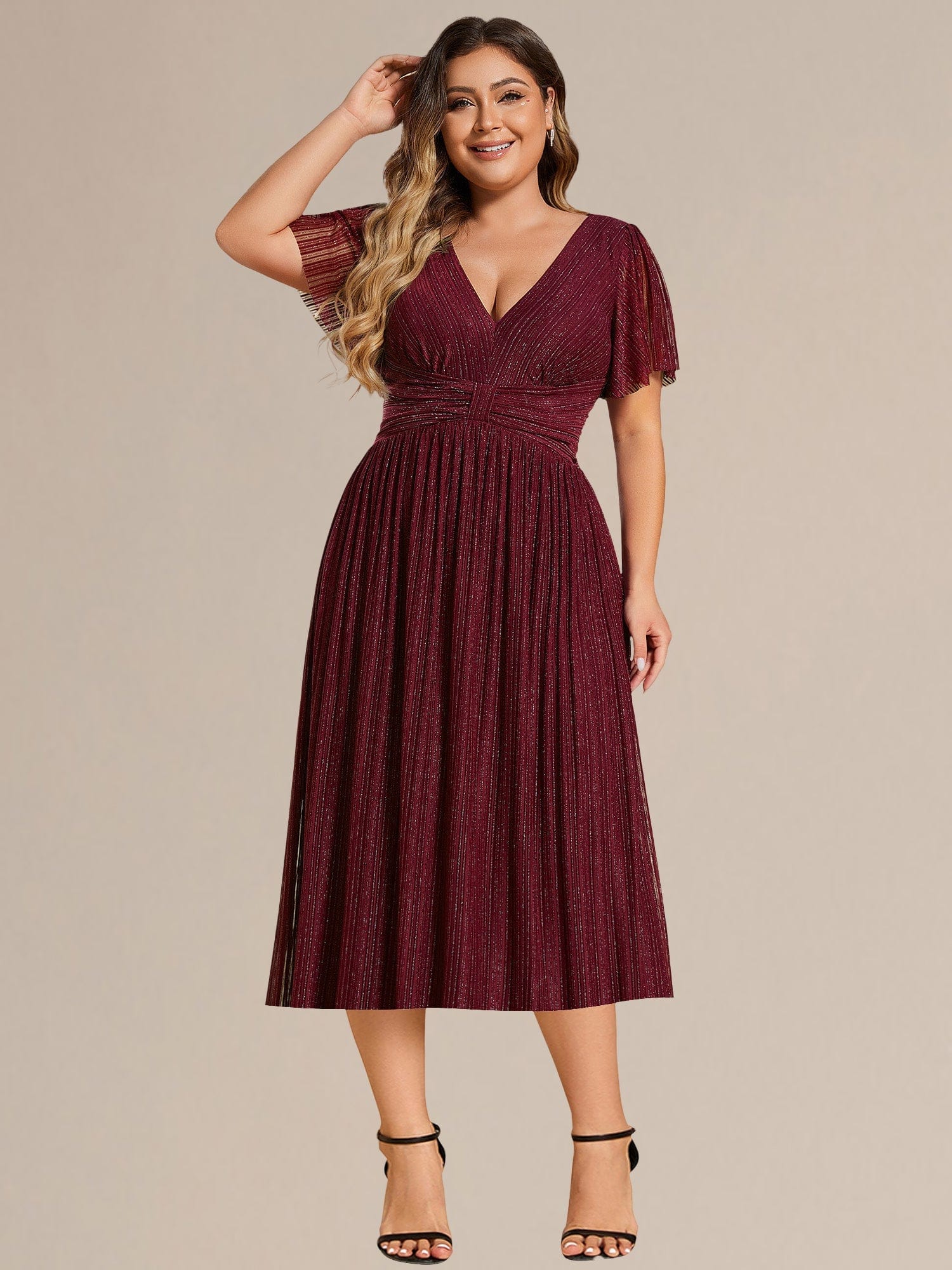 pretty QUINN|Plus size Glittery Formal Evening Dress