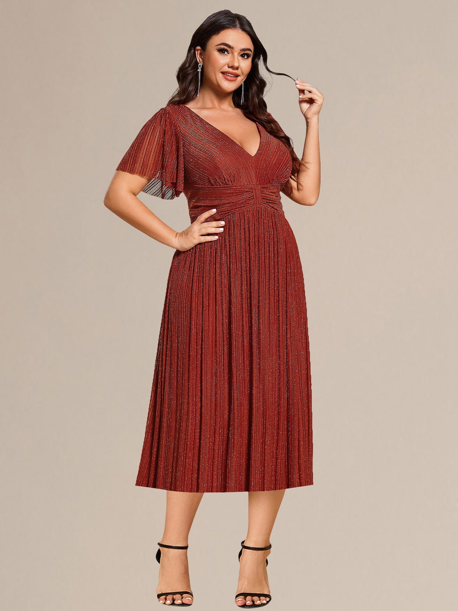 pretty QUINN|Plus size Glittery Formal Evening Dress