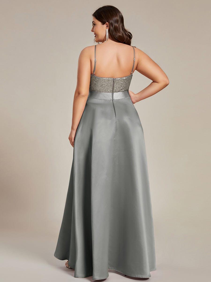 pretty ALYNA|High Low Sleeveless Plus Size Dresses With Sequin for Evening