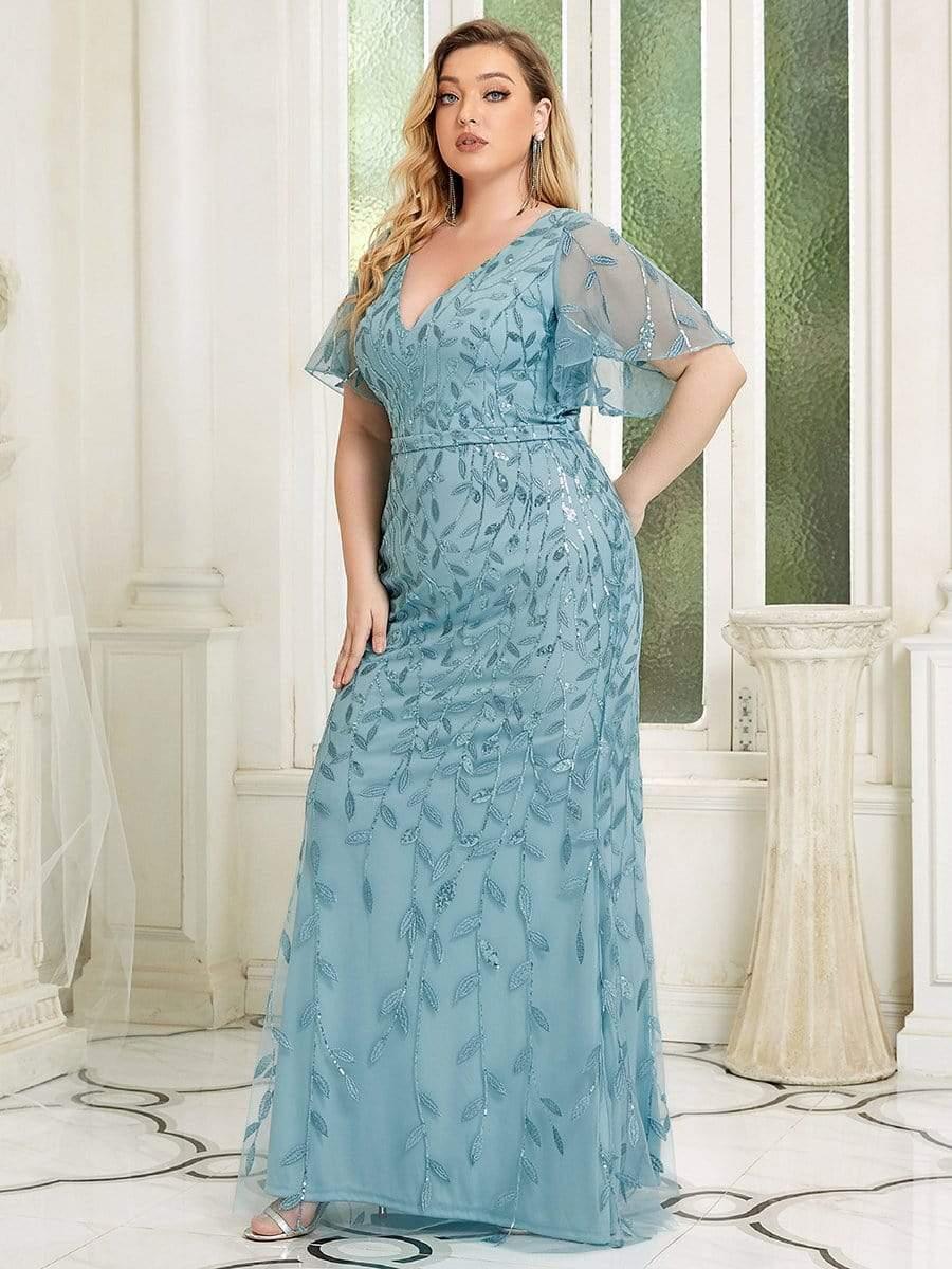 Plus Size Long Mermaid Formal Dresses for Weddings