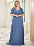 pretty AMBRYN|Plus Size Empire Waist Chiffon Formal Maxi Evening Dress