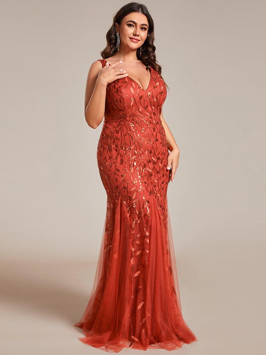 pretty ORIEL|Plus Size Maxi Sequin Formal Dresses & Gowns