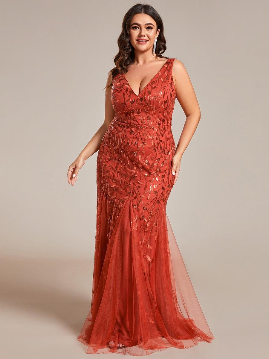 pretty ORIEL|Plus Size Maxi Sequin Formal Dresses & Gowns