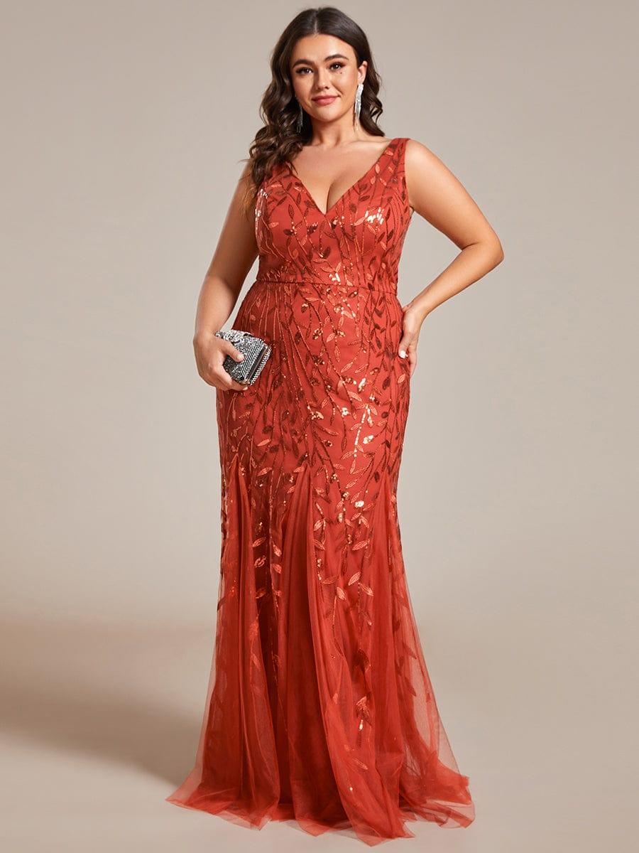 pretty ORIEL|Plus Size Maxi Sequin Formal Dresses & Gowns