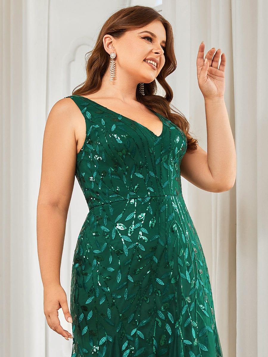 pretty ORIEL|Plus Size Maxi Sequin Formal Dresses & Gowns