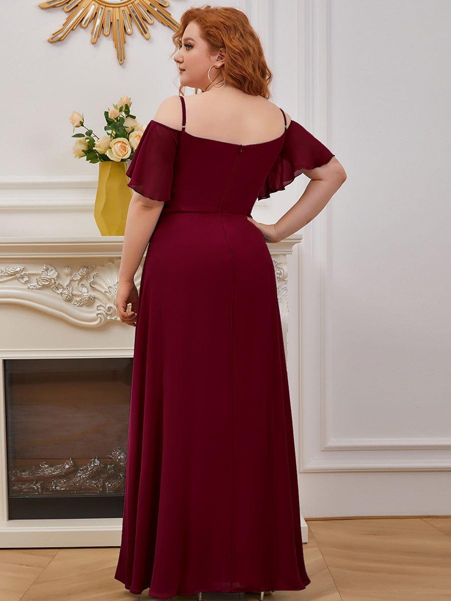 pretty REYA|Plus Size Cold Shoulder Formal Bridesmaid Dress with Side Slit