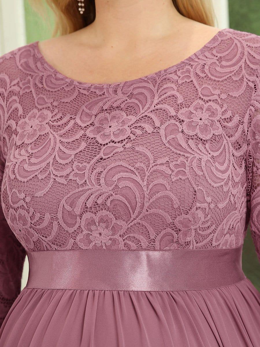 pretty KALANI|Plus Size Long Lace Sleeve Maternity Formal Dresses